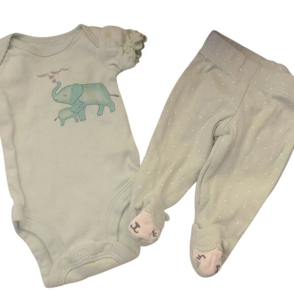CHILD OF MINE Preemie Three Piece Onesie and Pants Set Pastel NWT - Picture 4 of 14